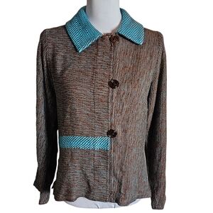 Dahlia Popovitz Handwoven Handmade Cardigan Sweater Sz Small ? Boutique Designer